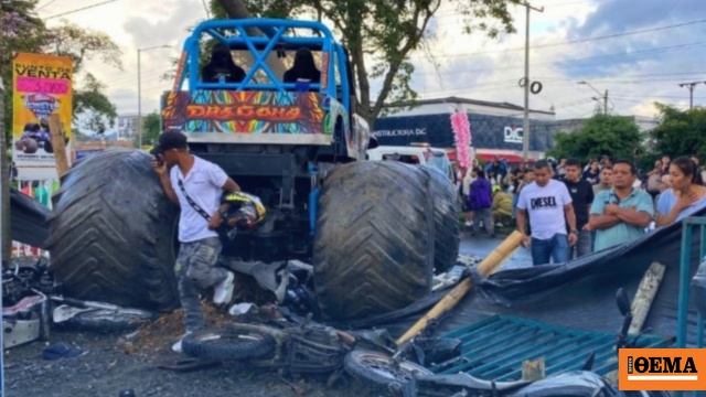 Βίντεο: Monster truck πέφτει πάνω σε θεατές σε αγώνα επίδειξης στην Κολομβία, δυο νεκροί