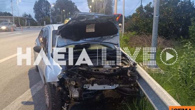 Τρεις τραυματίες σε τροχαίο στην Πατρών-Πύργου