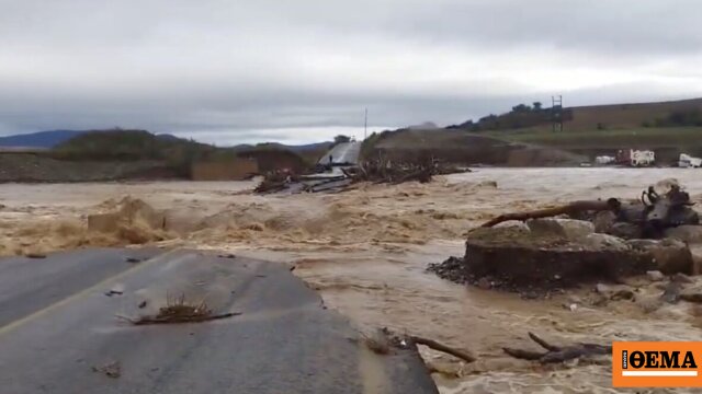 Μεγάλες ζημιές στη διάβαση Αμπελιάς στα Φάρσαλα από τον Ενιπέα