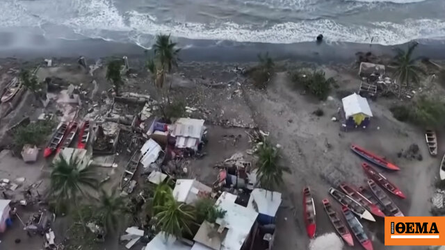 Εικόνες αποκάλυψης από τον κυκλώνα Μελίσα στη βόρεια Καραϊβική