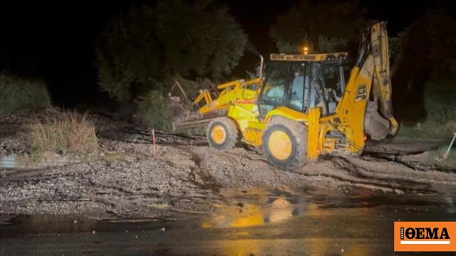 Πλημμύρισε η εθνική οδός και έκλεισε η ανατολική είσοδος του Αγίου Κωνσταντίνου