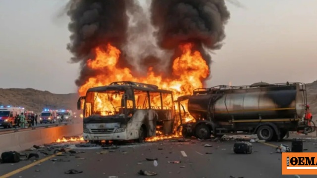 Λεωφορείο που μετέφερε προσκυνητές συγκρούστηκε με βυτιοφόρο στη Σαουδική Αραβία