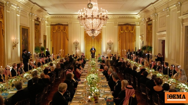 Έλον Μασκ και Κριστιάνο Ρονάλντο στο επίσημο δείπνο του Τραμπ με τον πρίγκιπα Μοχάμεντ μπιν Σαλμάν