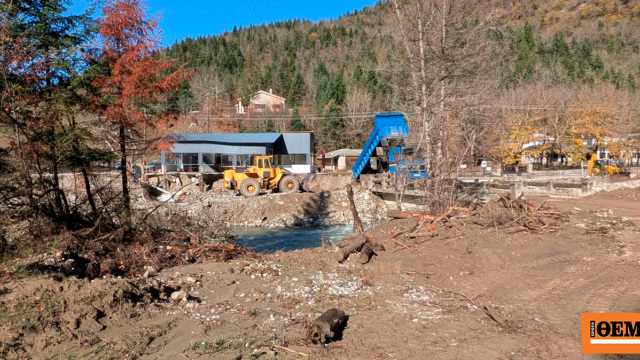 Ζημιές σε αναψυκτήριο και αποκλεισμένοι δρόμοι στον Ασπροπόταμο Τρικάλων από την υπερχείλιση ποταμού