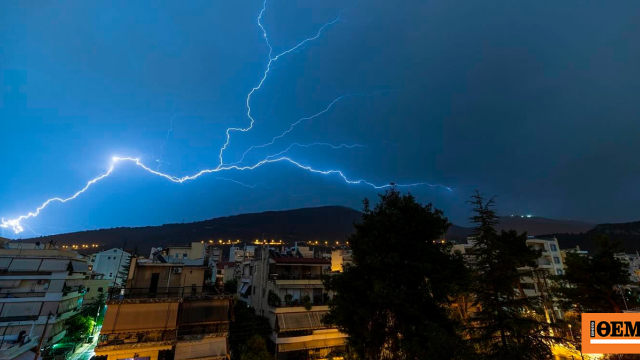 Ανάποδος κεραυνός στον Υμηττό εν μέσω της κακοκαιρίας Adel