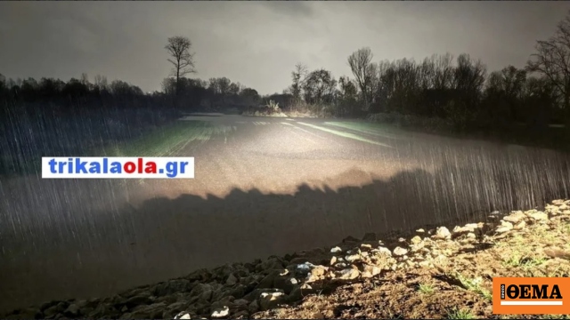 Υπερχείλισε ο Πηνειός στα αναχώματα του Βαλομανδρίου και των Ρογκίων