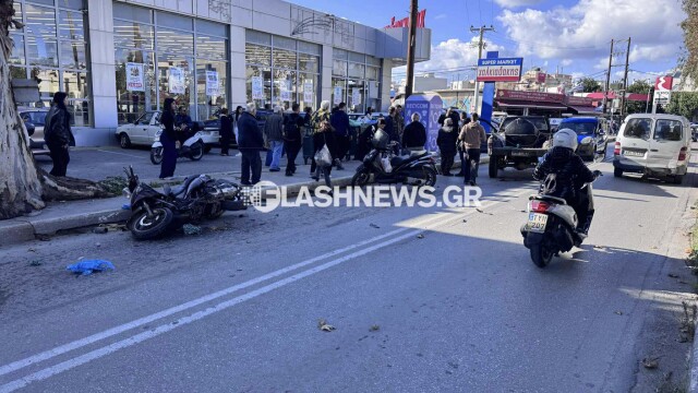 Ένας τραυματίας έπειτα από σύγκρουση μηχανής με αγροτικό στα Χανιά, δείτε φωτογραφίες