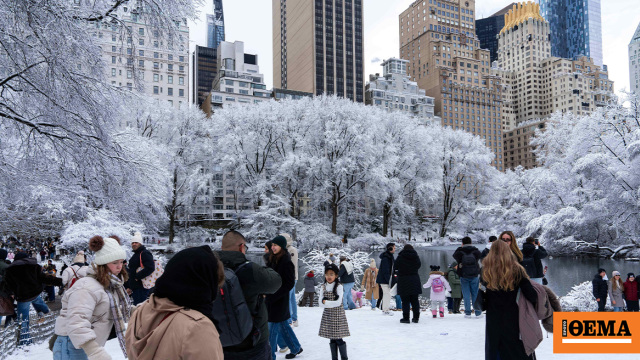 Βίντεο και φωτογραφίες από το χιονισμένο Central Park