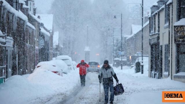 Χάος στο Ηνωμένο Βασίλειο από θυελλώδεις ανέμους, χιόνια και παγετό, δείτε βίντεο