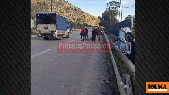 Τρομακτικό τροχαίο στο Σχιστό, αυτοκίνητο παρέσυρε πεζό και κατέληξε σε χαντάκι