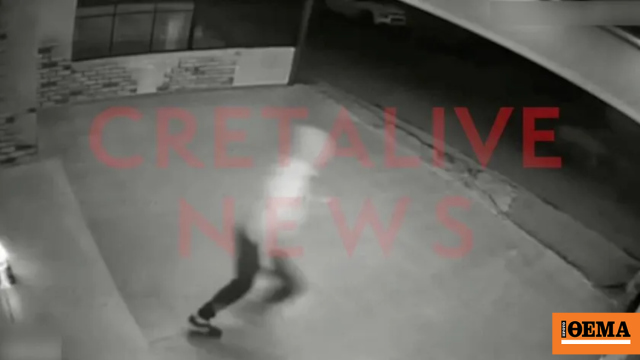 Καρέ-καρέ η στιγμή που δράστης πυροδοτεί εμπρηστικό μηχανισμό σε καφετέρια Κρήτη, δείτε βίντεο