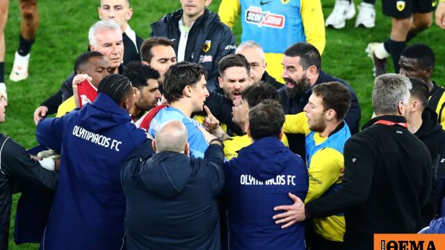 Ολυμπιακός - ΑΕΚ: Ένταση στο φινάλε με Ταρέμι και Ρότα