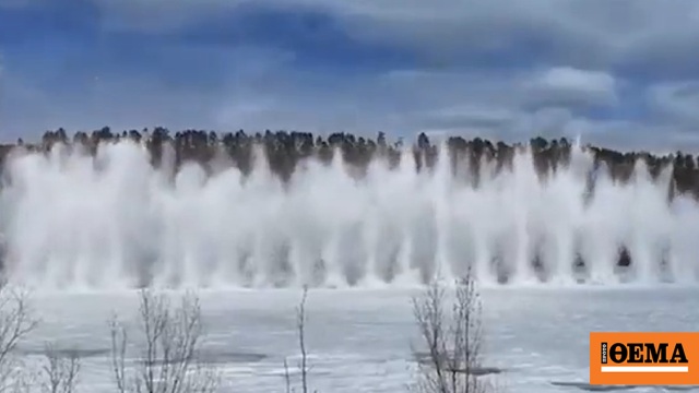 Απίθανες εικόνες από εκρήξεις πάγου στον ποταμό Αμούρ στα σύνορα Κίνας