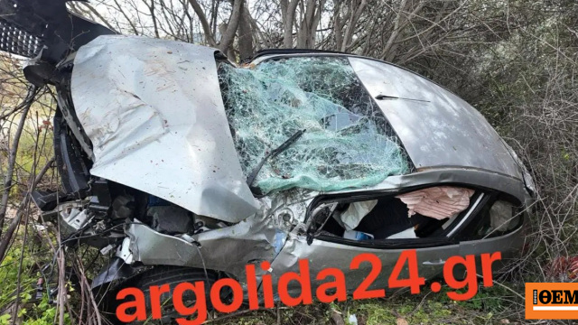 Σοβαρό τροχαίο στα Καρναζέικα Αργολίδας, αυτοκίνητο κατέληξε σε δέντρα, δύο τραυματίες