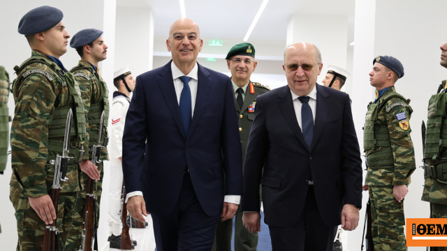 Συνάντηση Δένδια με τον Ευρωπαίο Επίτροπο για την άμυνα και το διάστημα, δείτε εικόνες
