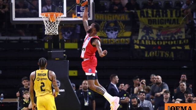Ο Ολυμπιακός πέρασε εύκολα με 95-68 από την έδρα της ΑΕΚ και έκλεισε θέση στους τελικούς με τον Παναθηναϊκό, δείτε βίντεο