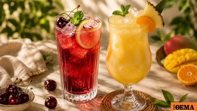 2 δροσιστικά και φρουτένια mocktails που θα φτιάχνουμε όλο το καλοκαίρι