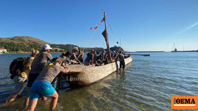 Ταξιδεύουν κάνοντας κουπί σε μονόξυλο σκάφος: Ξεκίνησαν από την Αλεξανδρούπολη, έφτασαν στη Λήμνο και θα καταλήξουν στον Βόλο
