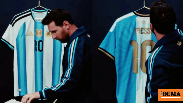Photo: Protothema Lionel Messi dévoile son maillot d'adieu avec l'Argentine