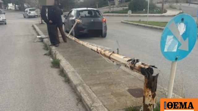 Κολώνα φωτισμού έπεσε πάνω σε εν κινήσει ΙΧ στη Ρόδο, δείτε βίντεο και φωτογραφίες