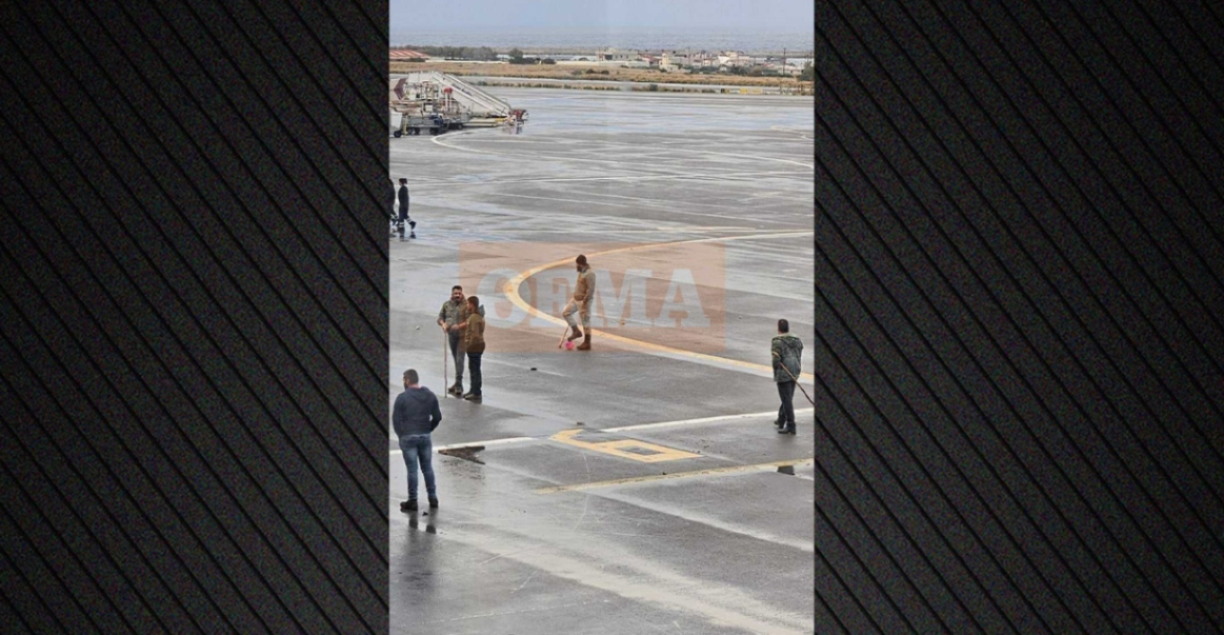 Απίστευτες εικόνες: Αγρότες παίζουν ποδόσφαιρο στην πίστα του αεροδρομίου Ηρακλείου!
