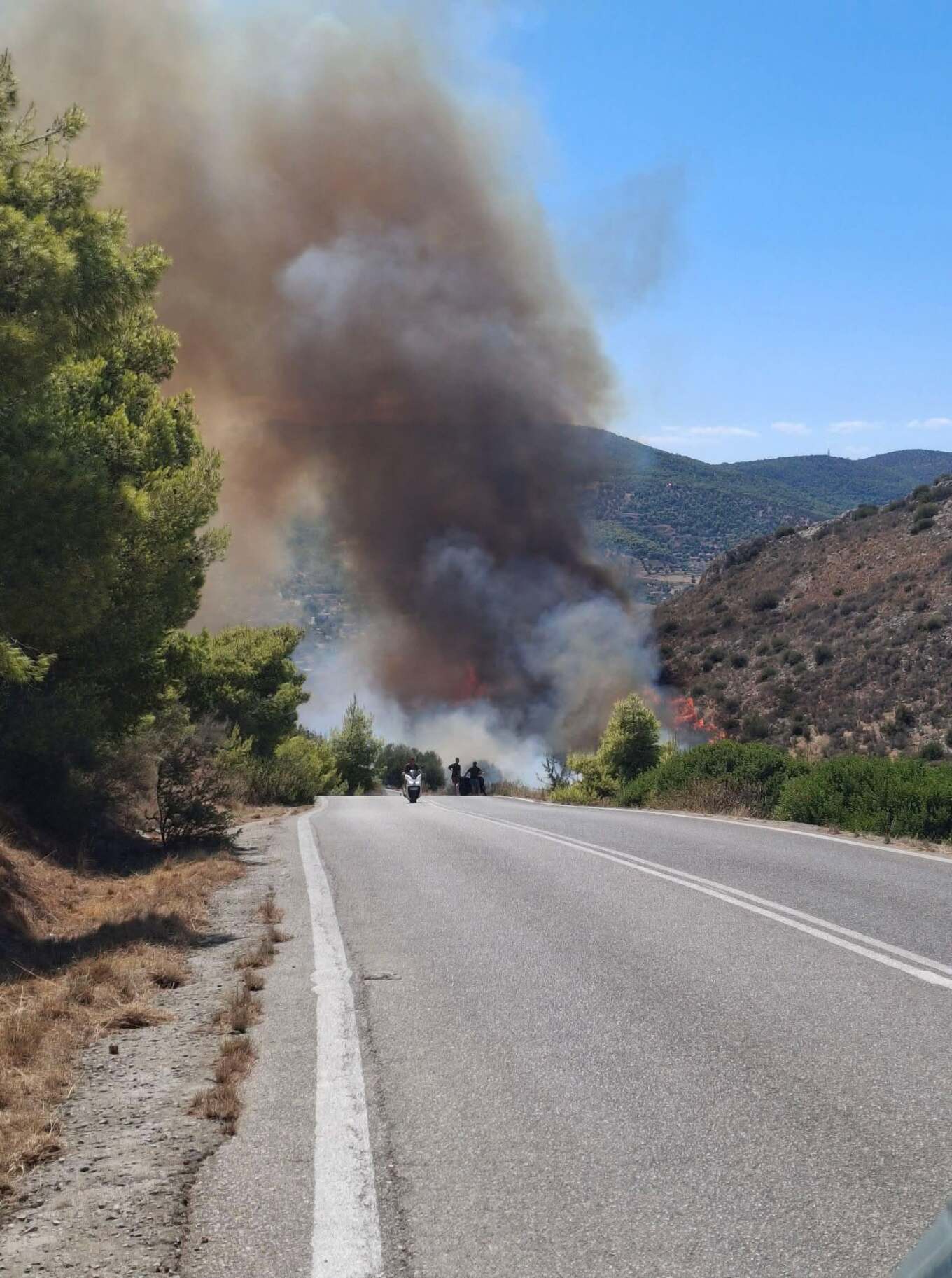 Two major fires in Salamina: Flames very close to homes, evacuations by sea being prepared from Selinia and Kaki Vigla